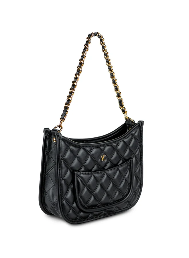 فينتشي حقيبة كتف نسائية مطرزة بحزام السلسلة